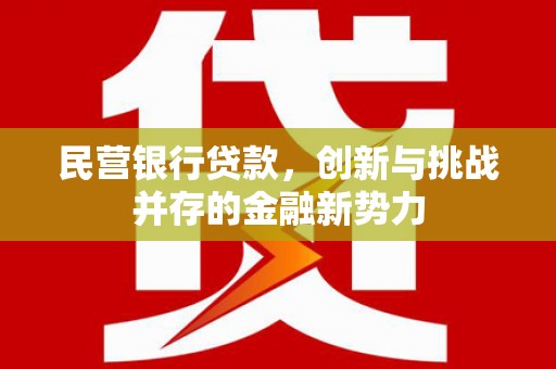 余庆民营银行贷款，创新与挑战并存的金融新势力