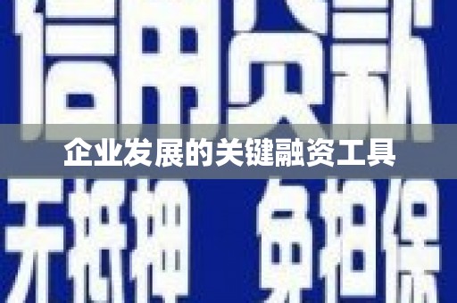 余庆企业发展的关键融资工具