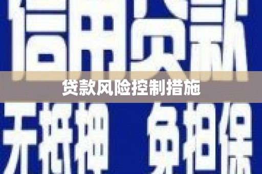 余庆贷款风险控制措施